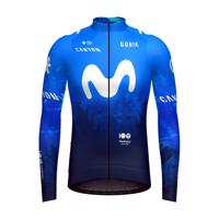 GOBIK Cyklistický dres s dlouhým rukávem zimní - HYDER MOVISTAR TEAM 2024 - modrá/bílá