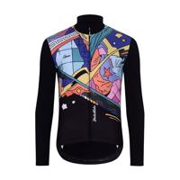 HOLOKOLO Cyklistický dres s dlouhým rukávem zimní - FANTASY WINTER - černá/vícebarevná 5XL