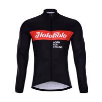 HOLOKOLO Cyklistický dres s dlouhým rukávem zimní - OBSIDIAN WINTER  - černá/červená 2XS