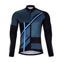 HOLOKOLO Cyklistický dres s dlouhým rukávem zimní - TRACE BLUE WINTER - modrá/vícebarevná/černá XS