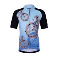 HOLOKOLO Cyklistický dres s krátkým rukávem - BIKERS KIDS - černá/modrá L-155cm