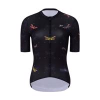 HOLOKOLO Cyklistický dres s krátkým rukávem - DRAGONFLIES ELITE LADY - černá