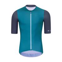 HOLOKOLO Cyklistický dres s krátkým rukávem - PERFORMANCE - zelená/fialová 2XL