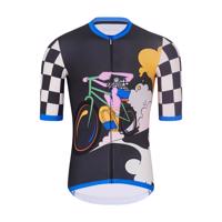 HOLOKOLO Cyklistický dres s krátkým rukávem - RAPID - černá/vícebarevná 2XL