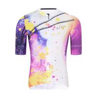 HOLOKOLO Cyklistický dres s krátkým rukávem - SPLASH - šedá/fialová 3XL