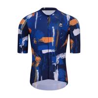 HOLOKOLO Cyklistický dres s krátkým rukávem - STROKES - oranžová/modrá M