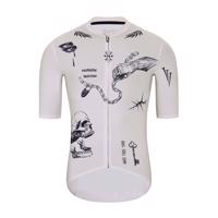 HOLOKOLO Cyklistický dres s krátkým rukávem - TATTOO ELITE - ivory/černá 2XL