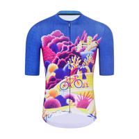 HOLOKOLO Cyklistický dres s krátkým rukávem - VOYAGE - modrá/vícebarevná 2XL