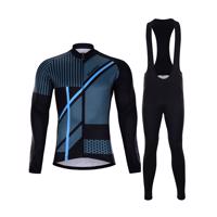 HOLOKOLO Cyklistický zimní dres a kalhoty - TRACE BLUE WINTER - modrá/černá