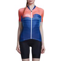 MONTON Cyklistický dres s krátkým rukávem - PIONEER LADY - oranžová/modrá 2XS