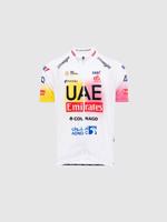 PISSEI Cyklistický dres s krátkým rukávem - UAE TEAM EMIRATES REPLICA - GIRO + TOUR 24 JR - bílá/růžová/žlutá 12Y