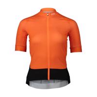 POC Cyklistický dres s krátkým rukávem - ESSENTIAL ROAD LADY - černá/oranžová XL