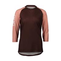 POC Cyklistický dres s krátkým rukávem - MTB PURE 3/4 LADY - hnědá/růžová XS