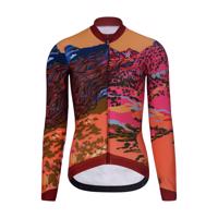 RIVANELLE BY HOLOKOLO Cyklistický dres s dlouhým rukávem zimní - FREE WINTER - oranžová/vícebarevná 2XL