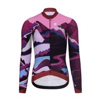 RIVANELLE BY HOLOKOLO Cyklistický dres s dlouhým rukávem zimní - SUNSET WINTER - růžová/vícebarevná 2XL