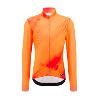 SANTINI Cyklistický dres s dlouhým rukávem zimní - PURE DYE - oranžová