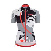 SANTINI Cyklistický dres s krátkým rukávem - GIADA MAUI LADY - černá/bílá/šedá M