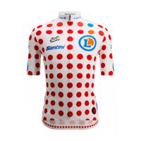 SANTINI Cyklistický dres s krátkým rukávem - TOUR DE FRANCE 2024 - bílá/červená 2XL