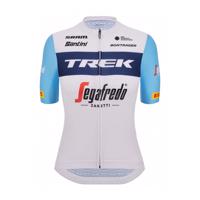 SANTINI Cyklistický dres s krátkým rukávem - TREK SEGAFREDO 2023 LADY FAN LINE - světle modrá/bílá