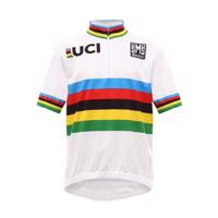 SANTINI Cyklistický dres s krátkým rukávem - UCI KIDS - bílá/vícebarevná 13Y