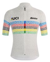 SANTINI Cyklistický dres s krátkým rukávem - UCI WORLD CHAMP 100 - bílá/duhová S