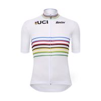 SANTINI Cyklistický dres s krátkým rukávem - UCI WORLD CHAMPION MASTER - bílá/duhová M