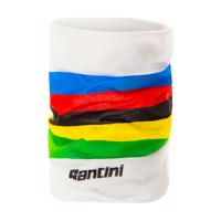 SANTINI Cyklistický nákrčník - UCI RAINBOW - bílá/duhová UNI