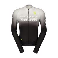 SCOTT Cyklistický dres s dlouhým rukávem letní - SCOTT-SRAM PRO - černá/bílá 2XL