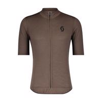 SCOTT Cyklistický dres s krátkým rukávem - GRAVEL MERINO - hnědá 2XL