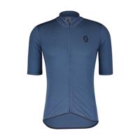 SCOTT Cyklistický dres s krátkým rukávem - GRAVEL MERINO - modrá 2XL