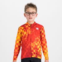 SPORTFUL Cyklistický dres s dlouhým rukávem zimní - KID THERMAL - červená/žlutá