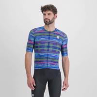 SPORTFUL Cyklistický dres s krátkým rukávem - GLITCH BOMBER - modrá/vícebarevná 2XL