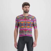 SPORTFUL Cyklistický dres s krátkým rukávem - GLITCH BOMBER - vícebarevná/růžová 2XL