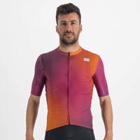 SPORTFUL Cyklistický dres s krátkým rukávem - ROCKET - oranžová/bordó